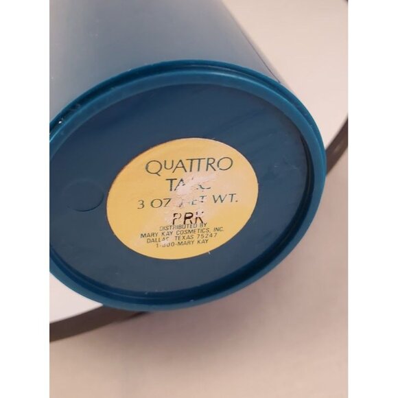 Vintage Mary Kay Quattro Talc for Men 3oz – Classic Blue Container NOS - Picture 2 of 3